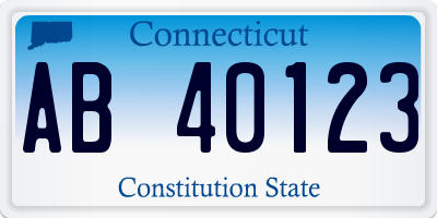 CT license plate AB40123