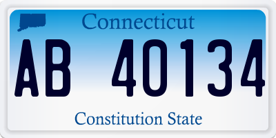 CT license plate AB40134