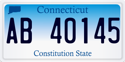 CT license plate AB40145