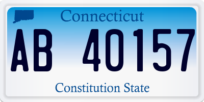 CT license plate AB40157