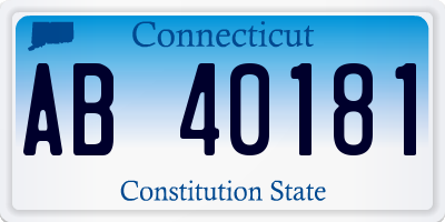 CT license plate AB40181