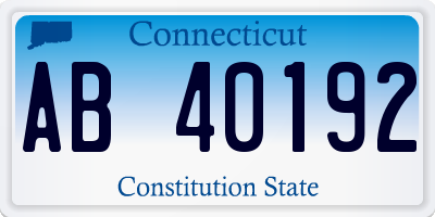 CT license plate AB40192