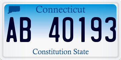 CT license plate AB40193
