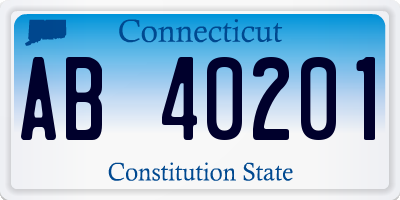 CT license plate AB40201