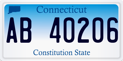 CT license plate AB40206