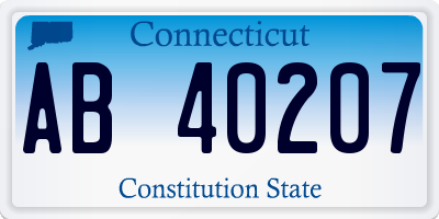 CT license plate AB40207