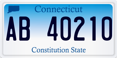 CT license plate AB40210