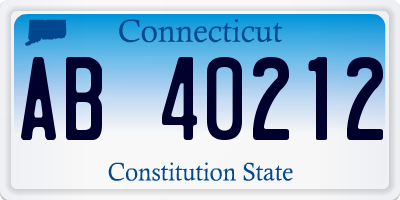 CT license plate AB40212