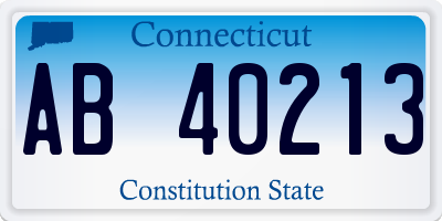 CT license plate AB40213