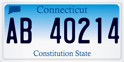 CT license plate AB40214