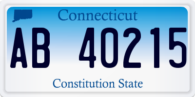 CT license plate AB40215