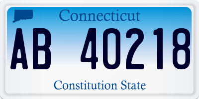 CT license plate AB40218