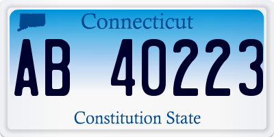 CT license plate AB40223