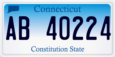 CT license plate AB40224