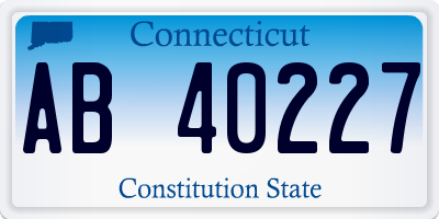 CT license plate AB40227