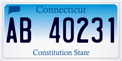 CT license plate AB40231