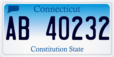 CT license plate AB40232