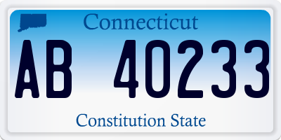 CT license plate AB40233