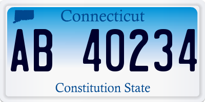 CT license plate AB40234