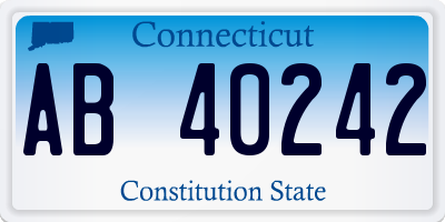 CT license plate AB40242