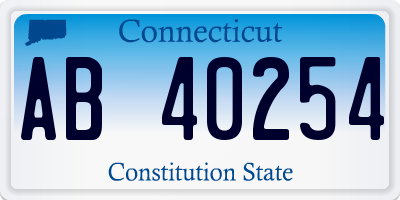 CT license plate AB40254