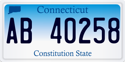 CT license plate AB40258