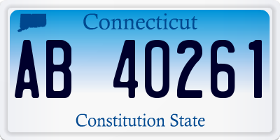 CT license plate AB40261