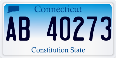 CT license plate AB40273