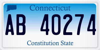 CT license plate AB40274