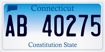 CT license plate AB40275