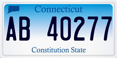 CT license plate AB40277