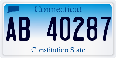 CT license plate AB40287