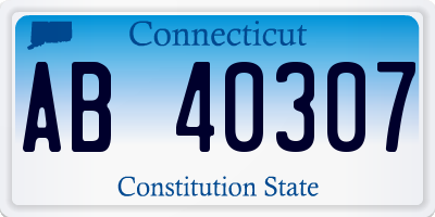 CT license plate AB40307