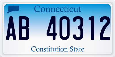 CT license plate AB40312