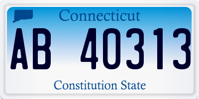 CT license plate AB40313