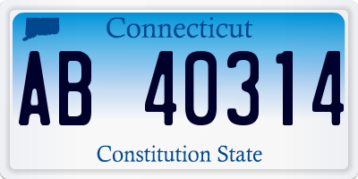 CT license plate AB40314