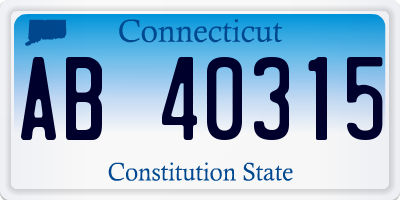 CT license plate AB40315