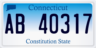 CT license plate AB40317