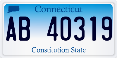 CT license plate AB40319