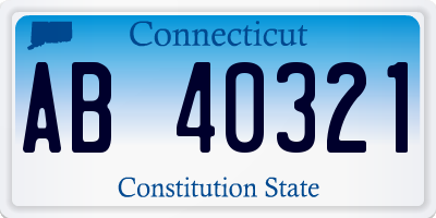 CT license plate AB40321