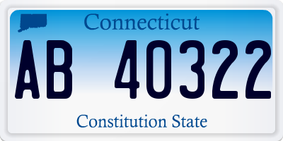 CT license plate AB40322