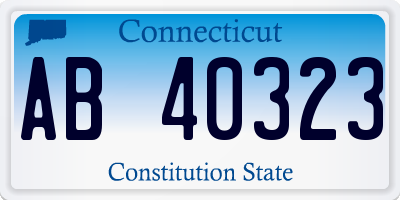 CT license plate AB40323