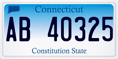 CT license plate AB40325