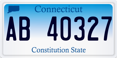 CT license plate AB40327