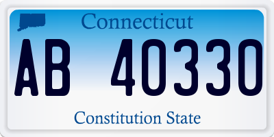 CT license plate AB40330