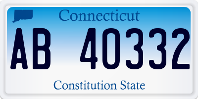 CT license plate AB40332