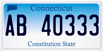 CT license plate AB40333