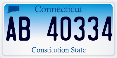 CT license plate AB40334