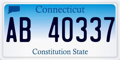 CT license plate AB40337