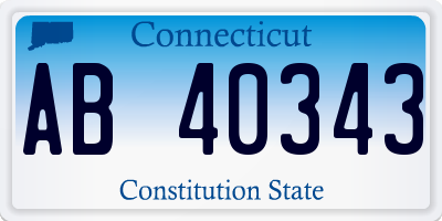 CT license plate AB40343